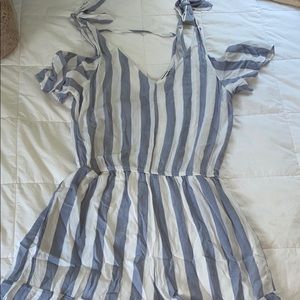 blue and white american eagle romper